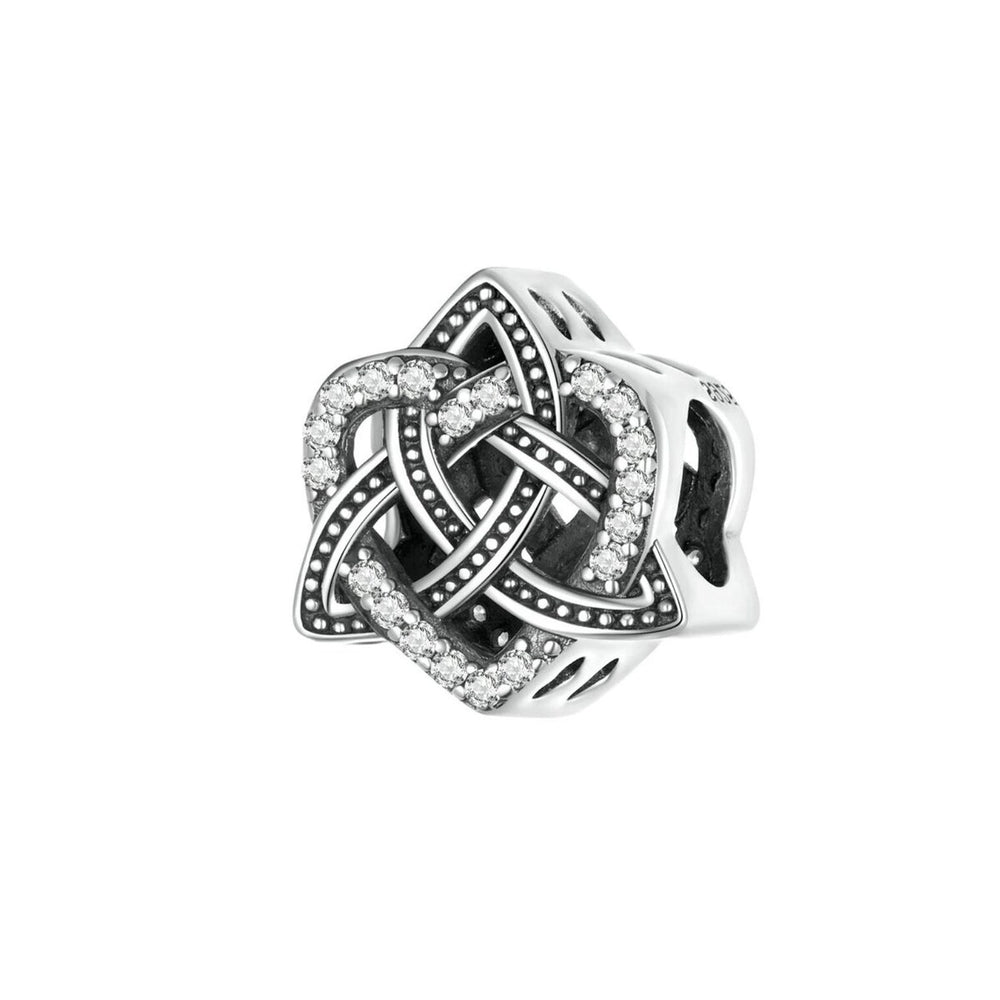 Cubic Zirconia & Sterling Silver Celtic Knot Charm