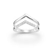 Cubic Zirconia & Sterling Silver Chevron Split-Shank Ring