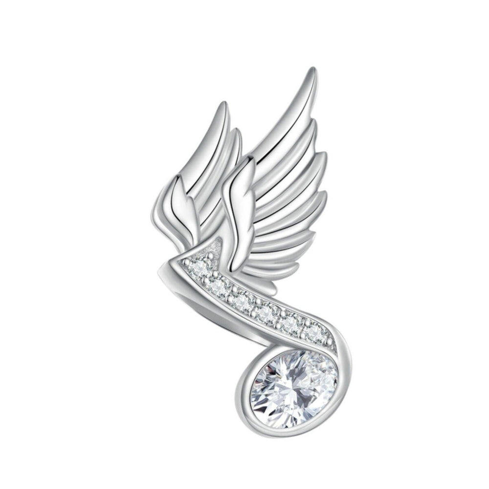 Cubic Zirconia & Sterling Silver Flying Note Charm