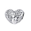 Cubic Zirconia & Sterling Silver Heart Mom & Baby Charm