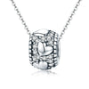 Cubic Zirconia & Sterling Silver Heart Rondelle Charm