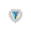 Cubic Zirconia & Sterling Silver Heart Statement Charm