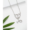 Cubic Zirconia & Sterling Silver Heart Stethoscope Pendant Necklace - White