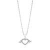 Cubic Zirconia & Sterling Silver Heart & Wing Pendant Necklace - White