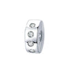 Cubic Zirconia & Sterling Silver Inlaid Rondelle Charm