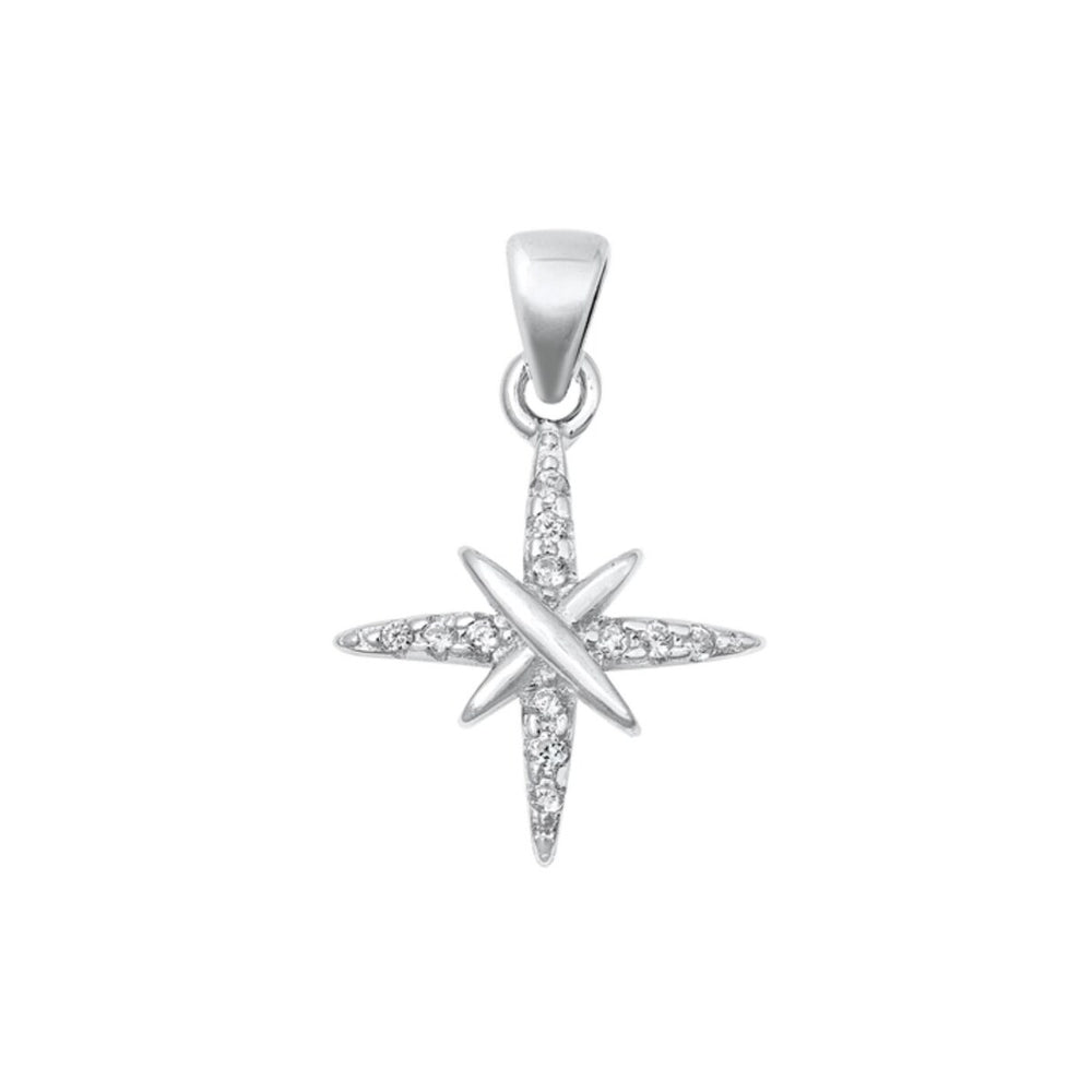 Cubic Zirconia & Sterling Silver Northern Star Pendant