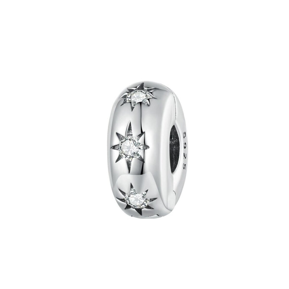 Cubic Zirconia & Sterling Silver Northern Star Stopper Charm