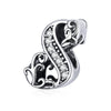 Cubic Zirconia & Sterling Silver Number Charm