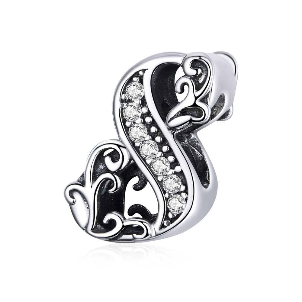 Cubic Zirconia & Sterling Silver Number Charm