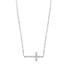 Cubic Zirconia & Sterling Silver Pave Cross Pendant Necklace - White