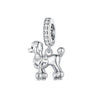 Cubic Zirconia & Sterling Silver Poodle Charm