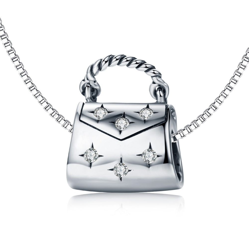 Cubic Zirconia & Sterling Silver Purse Charm