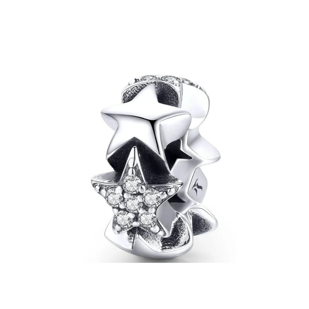 Cubic Zirconia & Sterling Silver Star Charm