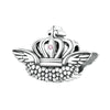 Cubic Zirconia & Sterling Silver Wings & Crown Charm