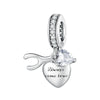 Cubic Zirconia & Sterling Silver Wish Love Luck & Pendant Charm