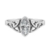 Cubic Zirconia and Sterling Silver Celtic-Style Marquise Ring