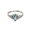 Cubic Zirconia and Sterling Silver Celtic-Style Marquise Ring