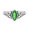 Cubic Zirconia and Sterling Silver Celtic-Style Marquise Ring