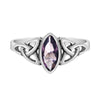 Cubic Zirconia and Sterling Silver Celtic-Style Marquise Ring