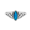 Cubic Zirconia and Sterling Silver Celtic-Style Marquise Ring