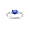 Cubic Zirconia and Sterling Silver Heart Ring