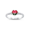 Cubic Zirconia and Sterling Silver Heart Ring