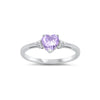 Cubic Zirconia and Sterling Silver Heart Ring