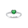 Cubic Zirconia and Sterling Silver Heart Ring