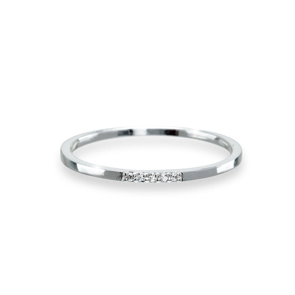 Cubic Zirconia and Sterling Silver Pavé Ring