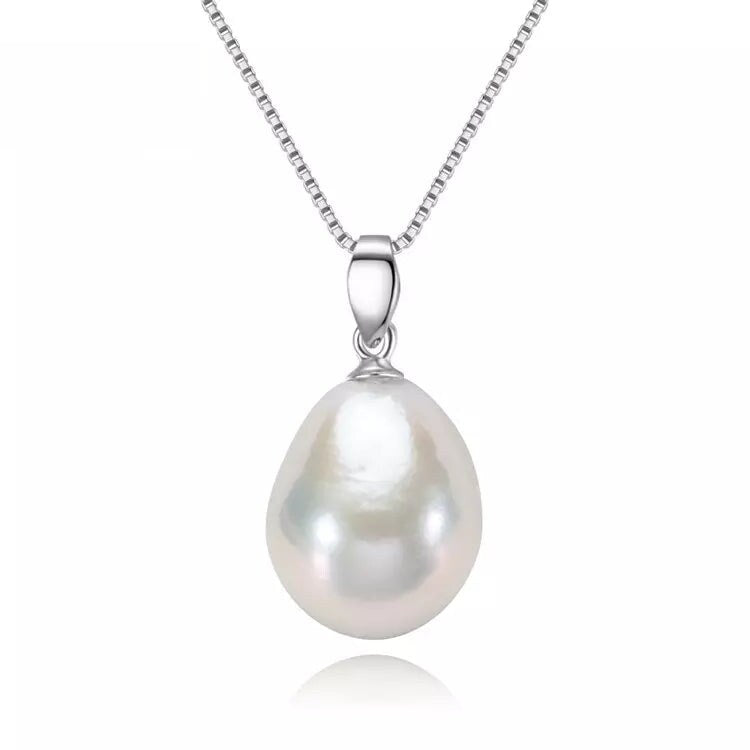 Cultured Pearl & Sterling Silver Baroque Pendant Necklace - White