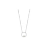 Cultured Pearl & Sterling Silver Circle Pendant Necklace - White