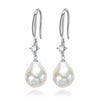 Cultured Pearl & Sterling Silver Cubic Zirconia-Accent Baroque Drop Earrings