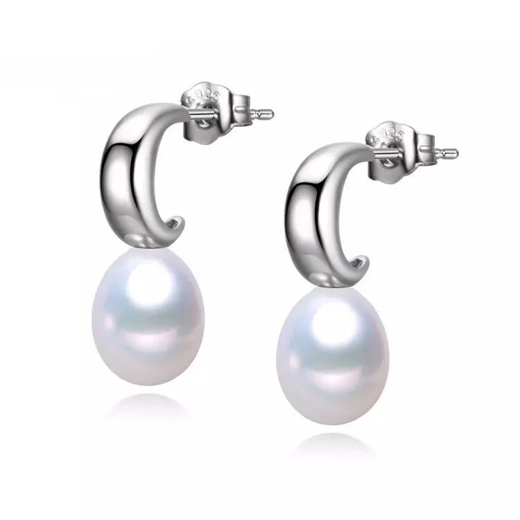 Cultured Pearl & Sterling Silver Drop earrings