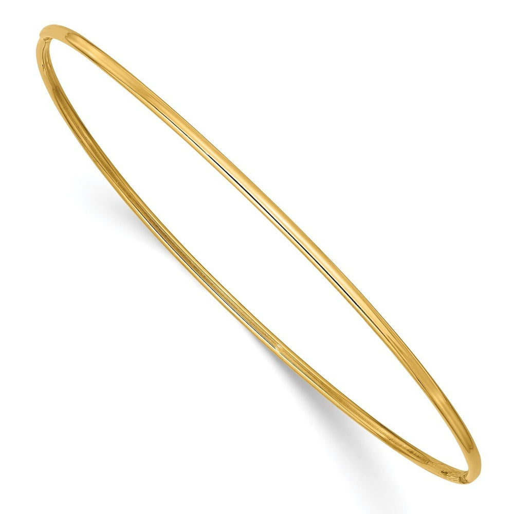 Curata 10k Yellow Gold 7" 1.5mm Thin Polished Slip-on Bangle Bracelet