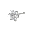 Curata 14k Gold CZ Flower Nose Ring - 4mm 20g Nose Stud