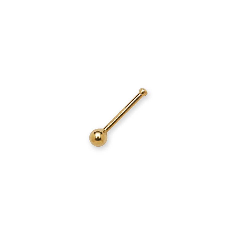 Curata 14k Real Gold Simple 1.5mm Ball Nose Stud - 20g nose ring