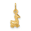 Curata 14k Yellow Gold 18" 6mmx15mm Hollow Polished Duck Charm Pendant Necklace