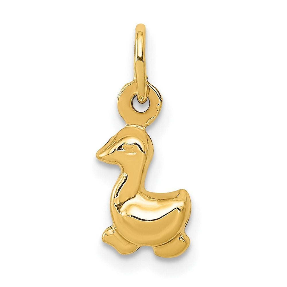 Curata 14k Yellow Gold 18" 6mmx15mm Hollow Polished Duck Charm Pendant Necklace