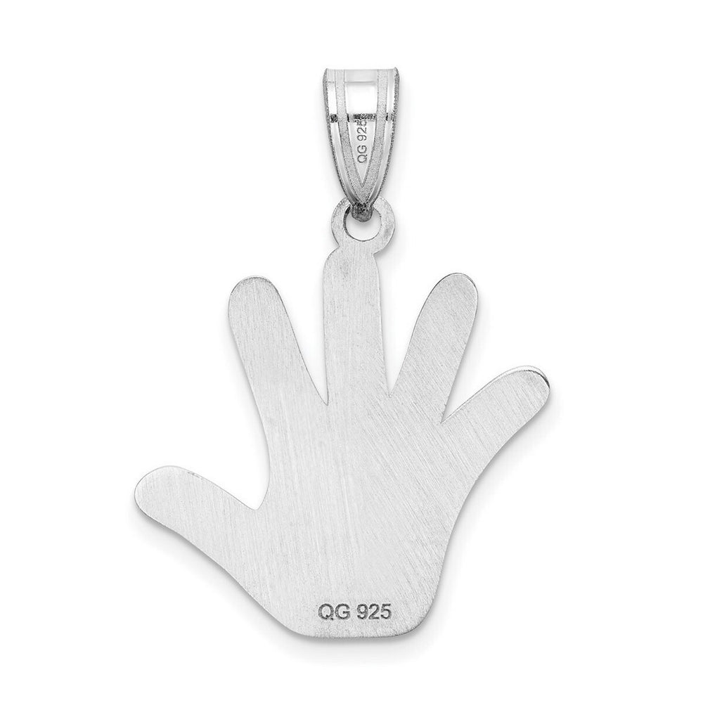 Curata 20mm 925 Sterling Silver 18" 20x30mm Enamel Autism Puzzle Piece Handprint Pendant Necklace