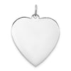 Curata 25mm 925 Sterling Silver18" 25mm Engravable Polished Heart Disc Charm Necklace