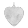 Curata 25mm 925 Sterling Silver18" 25mm Engravable Polished Heart Disc Charm Necklace