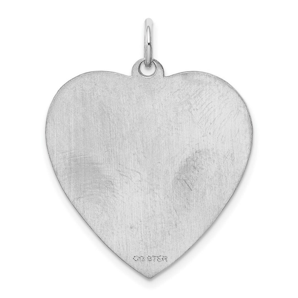 Curata 25mm 925 Sterling Silver18" 25mm Engravable Polished Heart Disc Charm Necklace