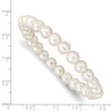 Curata 6-7mm White Cultured Pearl Stretch Bracelet