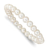 Curata 6-7mm White Cultured Pearl Stretch Bracelet