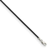 Curata 925 Sterling Silver 1.5mm Black Leather Cord NecklaceOptions: 16 18 20