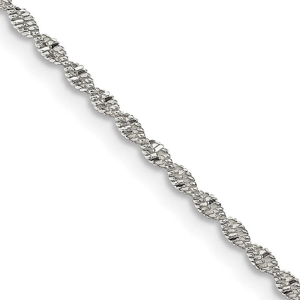 Curata 925 Sterling Silver 1.65mm Twisted Herringbone Chain Necklace Options: 16 18 20 24 30