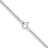 Curata 925 Sterling Silver 1.8mm Rope Chain Necklace Options: 16 18 20 22 24 30