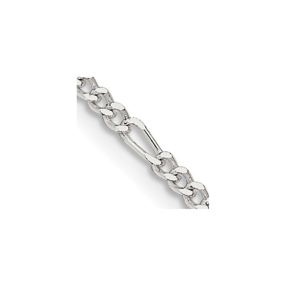 Curata 925 Sterling Silver 10" Polished 2.25mm Figaro Chain Anklet