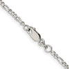 Curata 925 Sterling Silver 10" Polished 2.25mm Figaro Chain Anklet