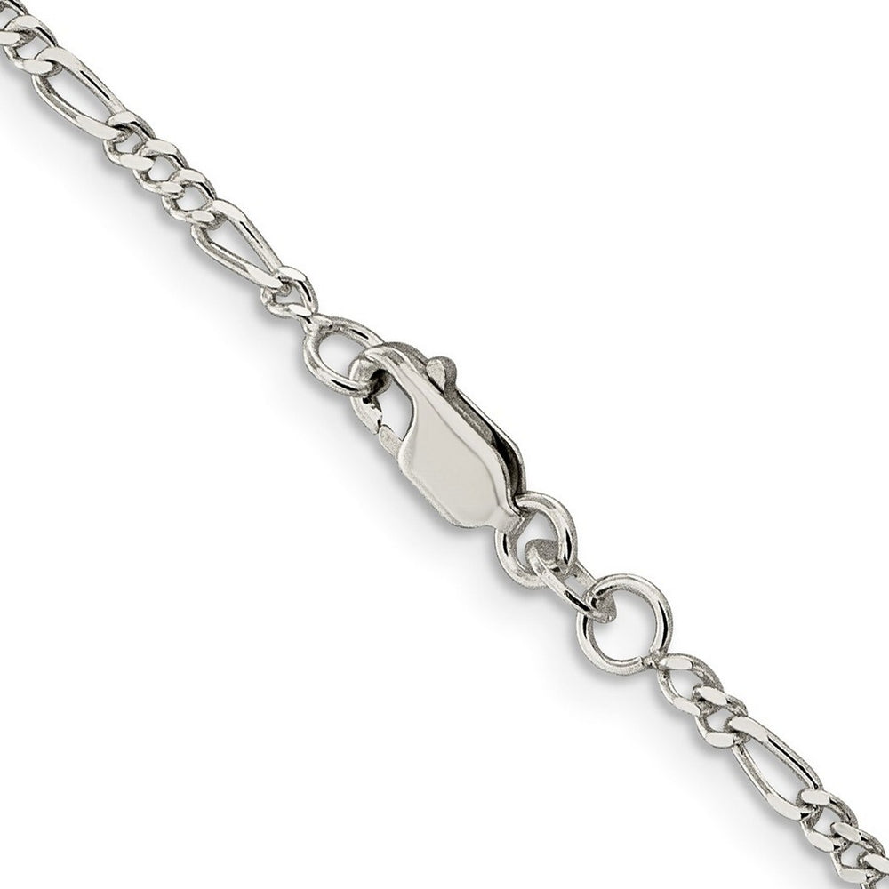 Curata 925 Sterling Silver 10" Polished 2.25mm Figaro Chain Anklet